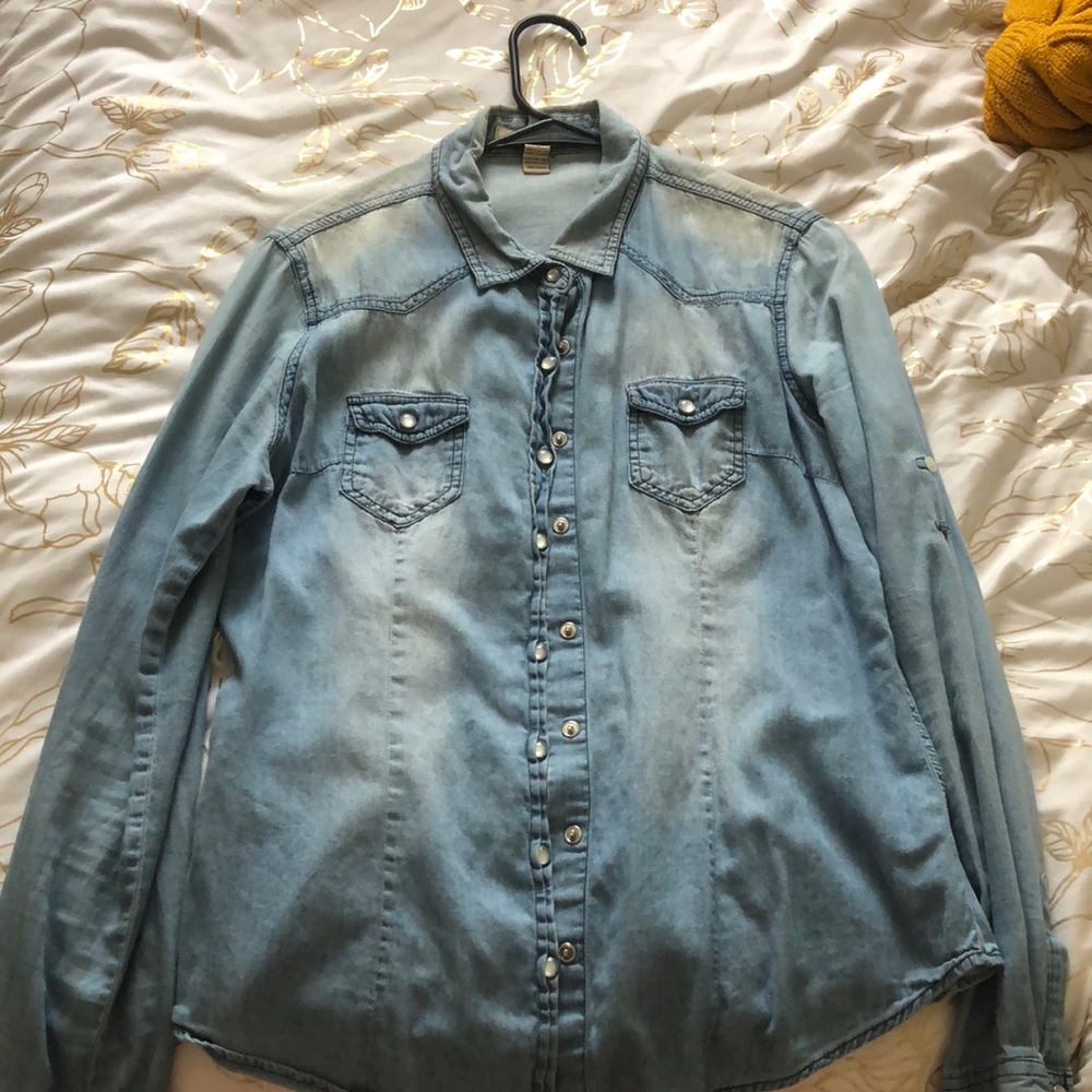 Denim button down shirt